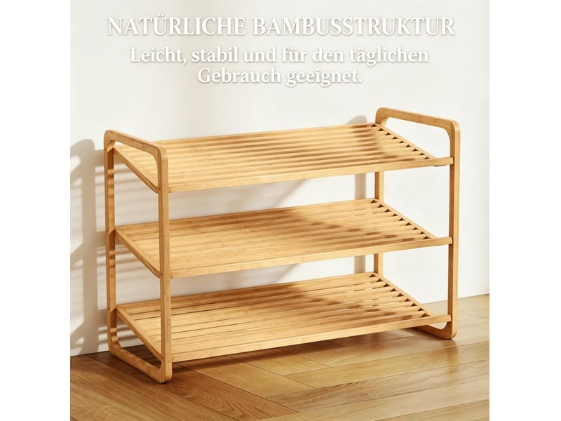  Range-chaussures 3 niveaux 76x33x50,8 cm naturel  - Conforama D