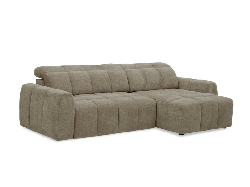Canapé d'angle relax électrique en velours chiné taupe dania -angle droit KF8665B-3M-TAU - Conforama A