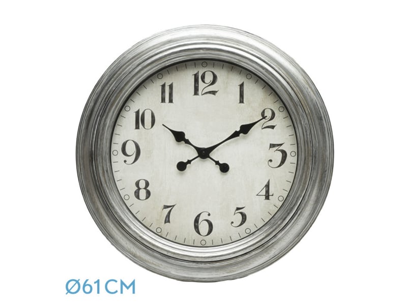  Horloge murale fabrilamp iniko ø 61 cm argenté 192810010 - Conforama A
