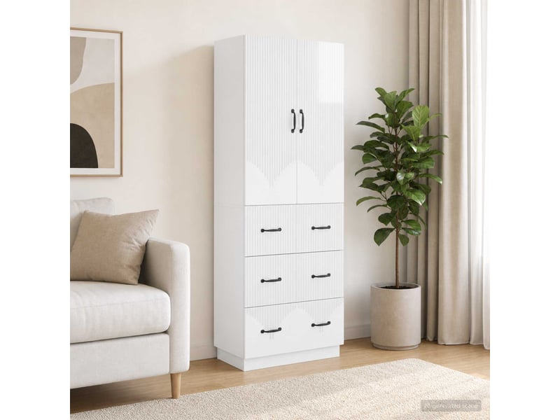  Ensemble de meubles 2 pcs, rangement de salon 66 x 34,5 x 87 cm bois d'ingénierie shl2123  - Conforama B