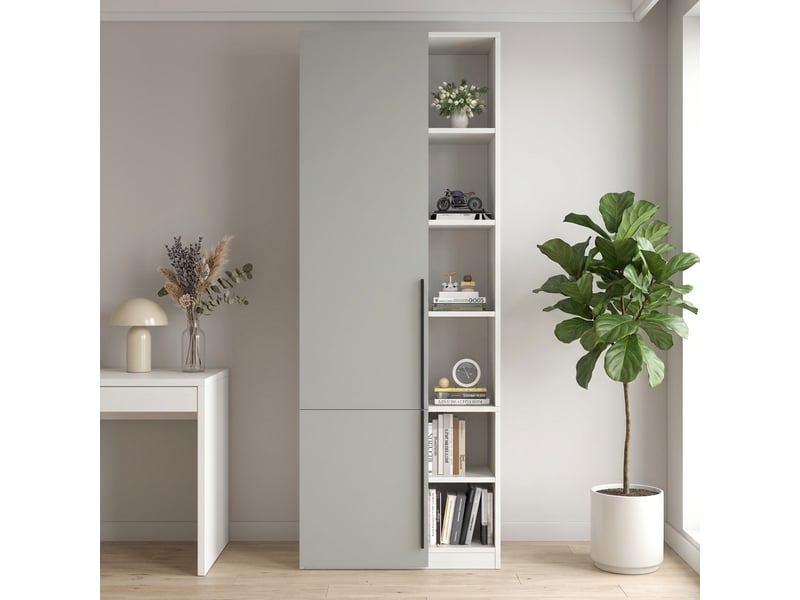  Armoire avec tringle et 10 compartiments 70 × 50 × 200 cm, gris IKSETERA TRADING LTD - Conforama B