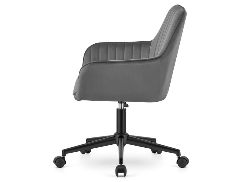  Chaise de bureau roxy en velours gris foncé  - Conforama C