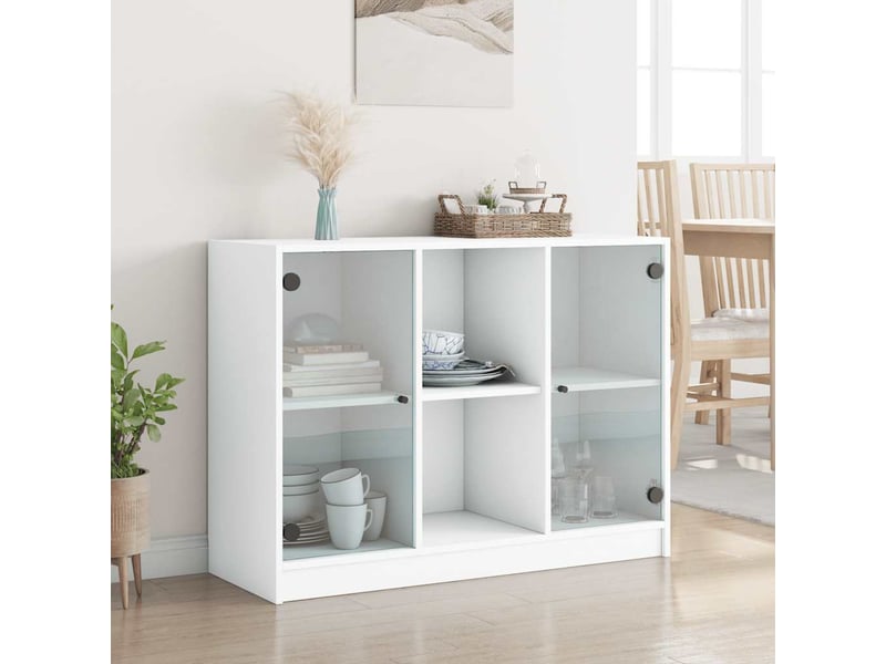  Buffet - bahut - meuble de rangement blanc 102x37x75,5 cm bois d'ingénierie  - Conforama C