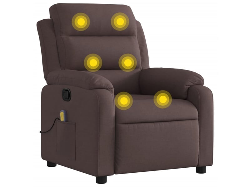  Fauteuil de relaxation tv fonction massage inclinable inclinaison manuelle en tissu marron foncé dec026987  - Conforama B