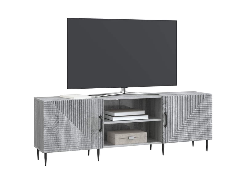  Meuble tv - banc tv - meuble de rangement 150 x 31 x 50 cm sonoma gris bois d'ingénierie  - Conforama C
