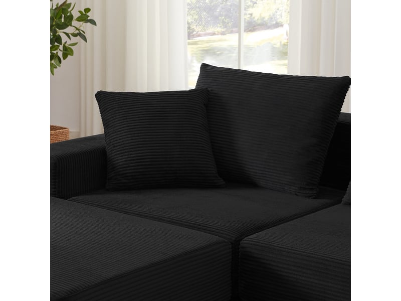  Canapé modulaire 3 places, sans structure rigide, antidérapant, confortable – noir, 295.5x 96 x 80cm  - Conforama E