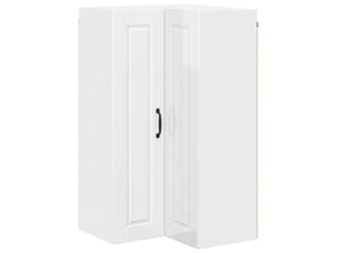 Meuble mural de cuisine, armoire d'angle cuisine porto blanc brillant 57x57x100cm