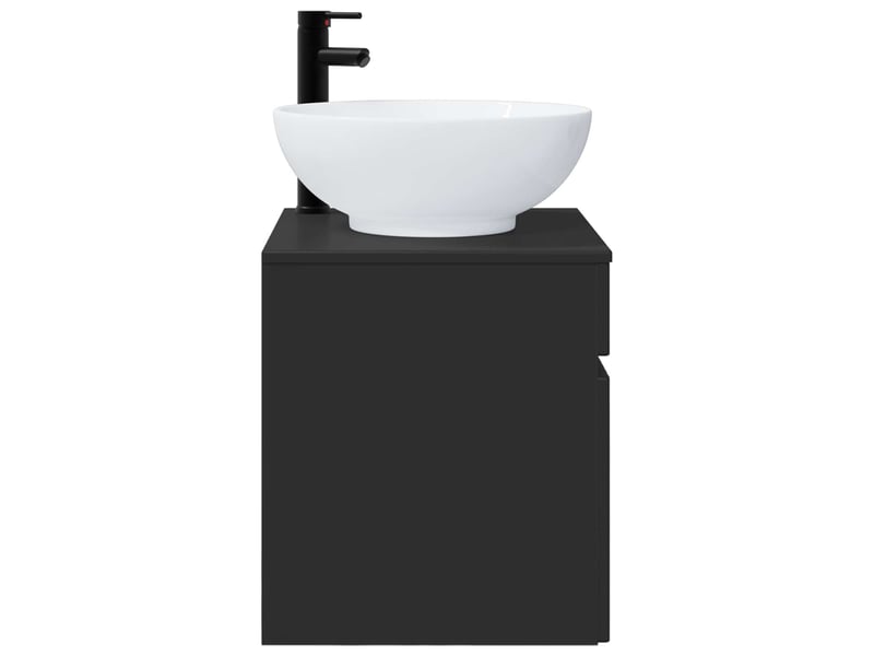  Meuble de lavabo mural, rangement salle de bain noir 49x44.5x66.5 cm  - Conforama C