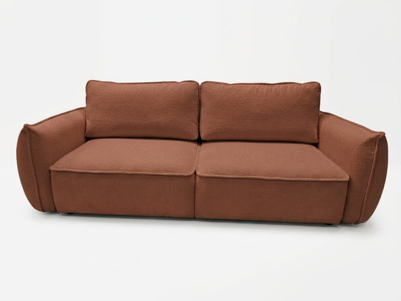  Bobochic canapé droit convertible 3 places esmee tissu chenille orange ESMEE - Conforama A