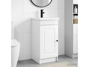 Meuble de salle de bain avec évier blanc brillant shl8203