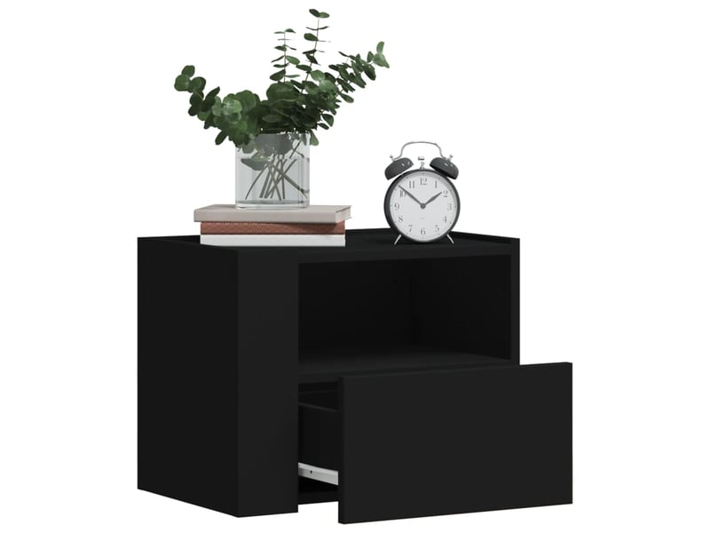  Table de chevet - cabinet de chevet - table de nuit murale noir 45x30x35 cm  - Conforama B