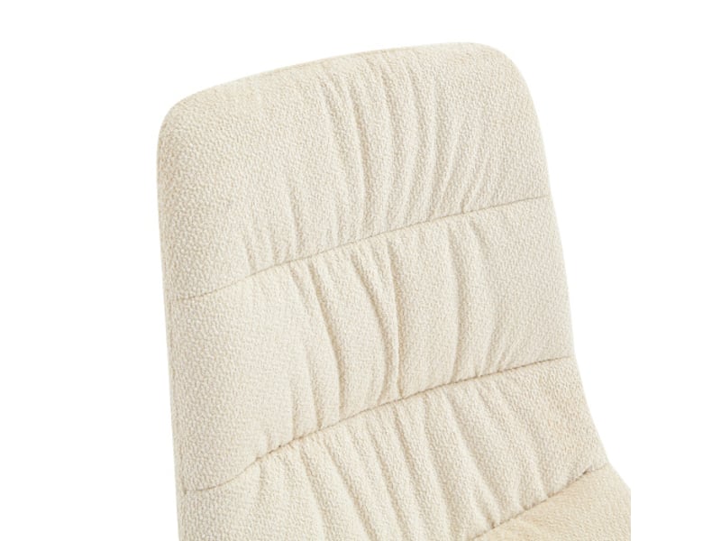  Chaises de salle à manger plissées – pieds bois massif, tissu blanc, style nordique – lot de 2, hauteur 88 cm  - Conforama D