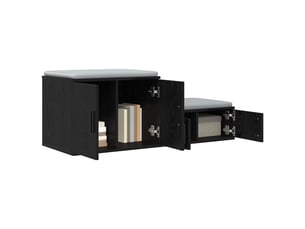 Table de chevet - table de rangement 2 pc chêne noir 127 x 41 x 40 cm
