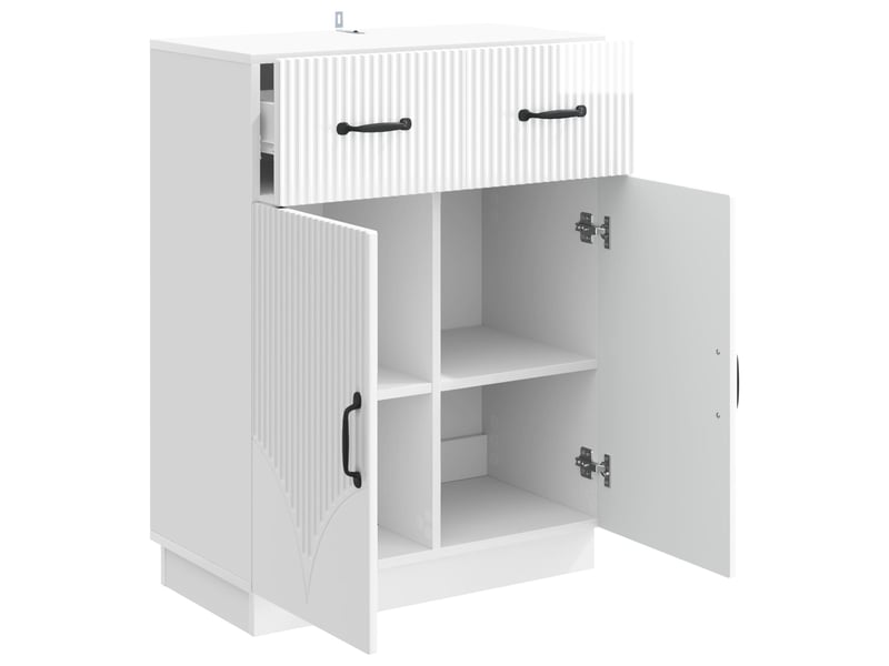  Buffet - bahut - meuble de rangement blanc brillant 66 x 34,5 x 87 cm bois d'ingénierie  - Conforama E