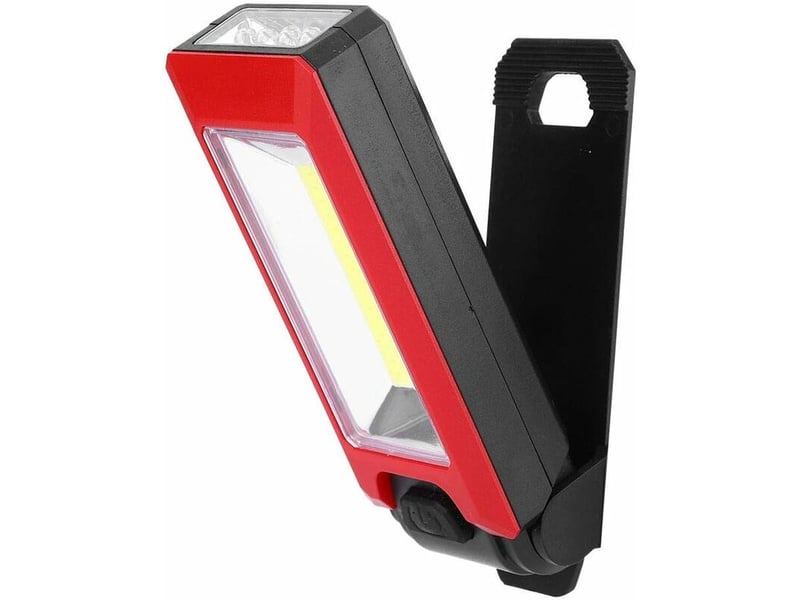 3w cob led lampe de travail lampe de poche torche poche crochet magnétique lampe suspendue pour camping en plein air randonnée rouge - Conforama C