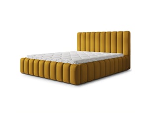 Lit coffre 200x200 cm <strong>MASSENO</strong> <strong></strong> coloris jaune