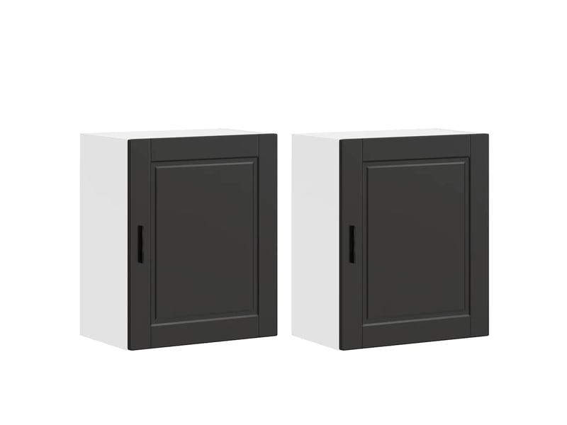  Meuble de rangement, armoires murales de cuisine porto noir bois d'ingénierie  - Conforama A