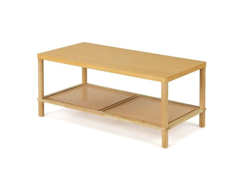  Plateau en verre trempé, table basse rectangulaire avec pieds métalliques croisés pour salon ou bureau  - Conforama B