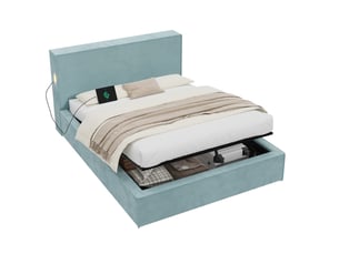 Lit coffre 140x200 cm LEYTN coloris bleu