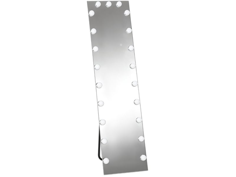  Miroir simple lumineux à 21 ampoules, 7 couleurs, tactile à mémoire, à poser ou mural, transparent 40 × 150 cm  - Conforama A