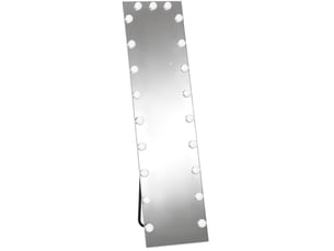Miroir simple lumineux à 21 ampoules, 7 couleurs, tactile à mémoire, à poser ou mural, transparent 40 × 150 cm