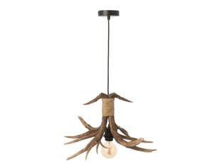 Lampe suspension branches antlers 44cm marron