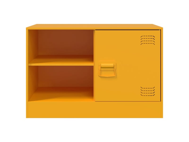  Lot de 2 meuble tv bas salon jaune moutarde 67x39x44 cm acier  - Conforama E