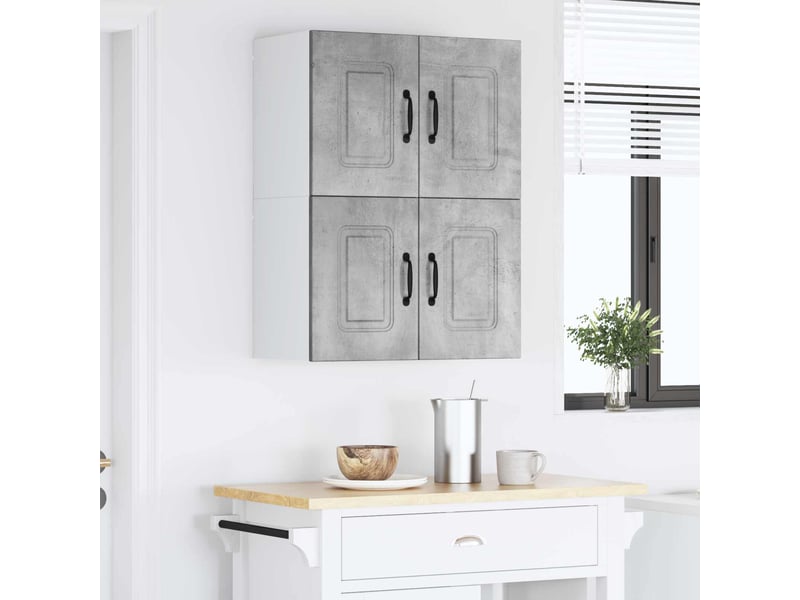  Meuble mural de cuisine | armoire de cuisine 2 pcs gris béton shl2077  - Conforama D