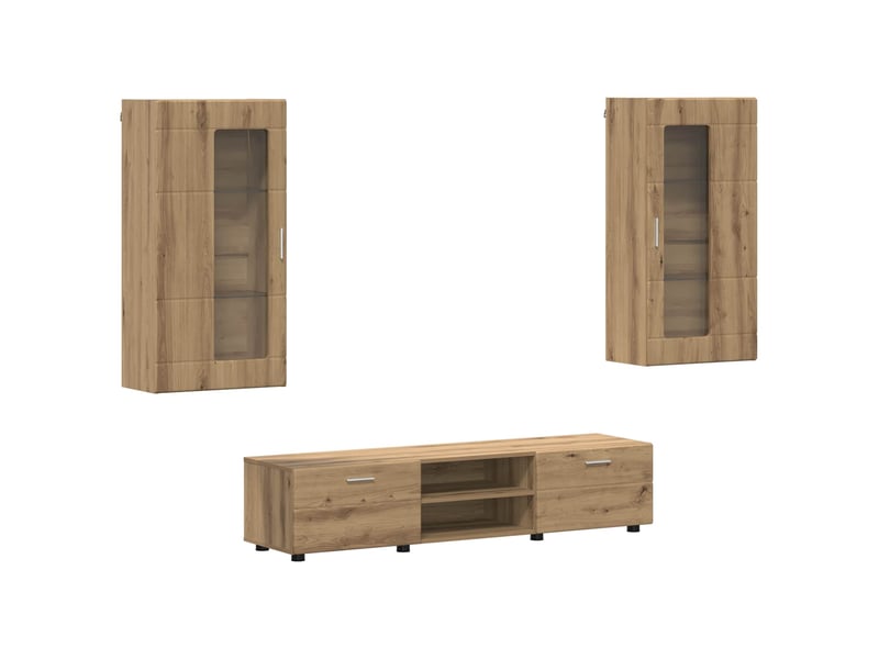  Ensemble meuble tv - banc tv - meuble de rangement florin 3 pcs chêne artisanal  - Conforama A
