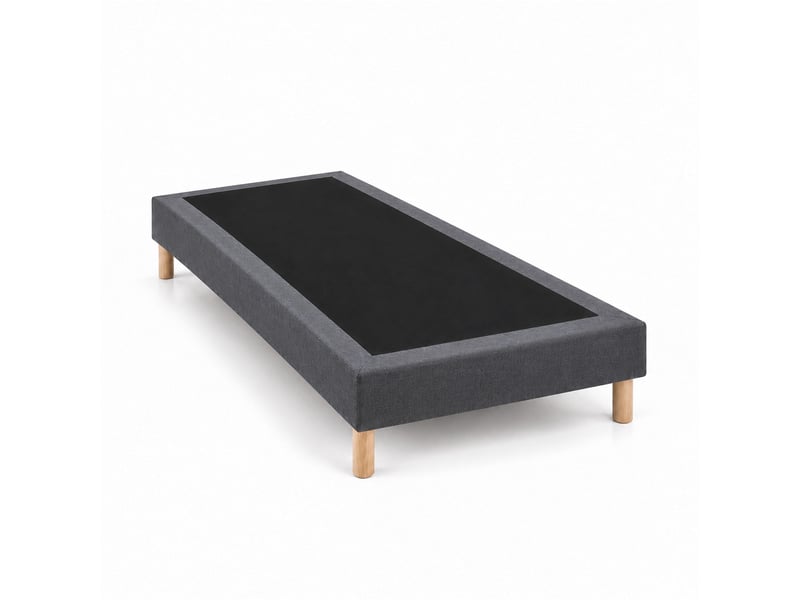  Sommier tapissier déco 90x190 cm gris - hauteur 30 cm - pieds inclus  - Conforama C