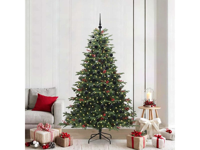 Sapin de noël, arbre de noël artificiel vert 210 cm pvc, métal et plastique cf61461 - Conforama B