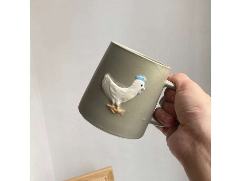  Mug en céramique, motif coq gris  - Conforama B