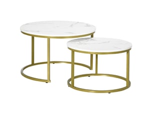Table basse rond(e) coloris blanc <strong>OKMYHOME</strong> <strong></strong> - 74 cmx59 cm