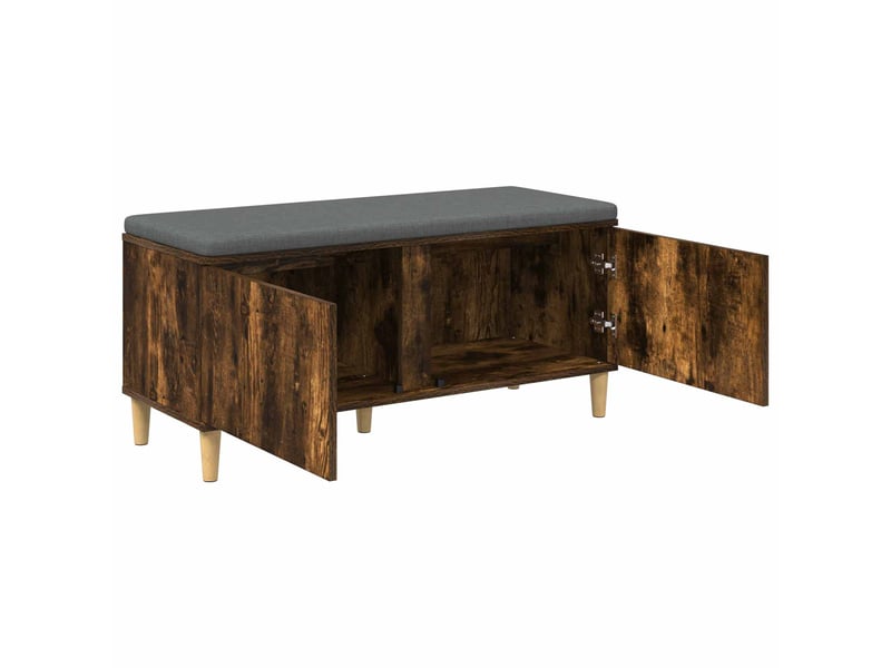  Banc d'entrée, banc interieur avec coussin chêne fumé 100x38x46 cm shl4753  - Conforama E