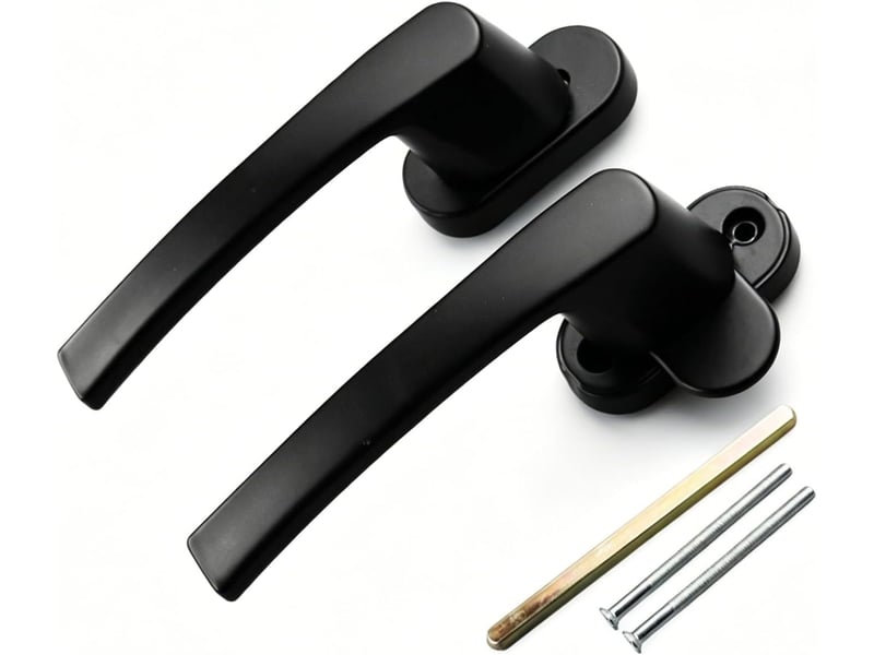  Poignee de fenetre,poignée de fenêtre, poignées de fenêtre à clé en aluminium noir  - Conforama A