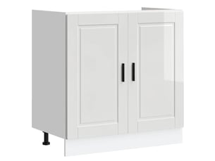 Meuble de cuisine, meuble bas pour évier blanc brillant 80x46x81,5cm