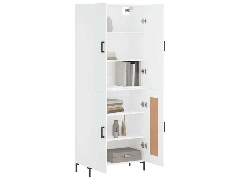  Buffet haut - bahut - meuble de rangement blanc 69,5x34x180 cm bois d'ingénierie  - Conforama C