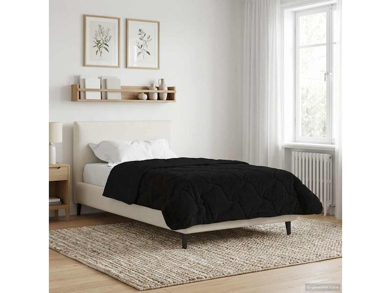  Couette - duvet d'été 155 x 220 cm été noir respirant  - Conforama D