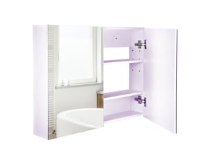 Armoire de toilette murale avec miroir en mdf blanc