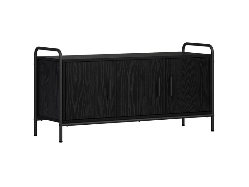  Meuble tv moderne, banc tv 79,5x33x50 cm chêne noir bois d'ingénierie shl11323  - Conforama A