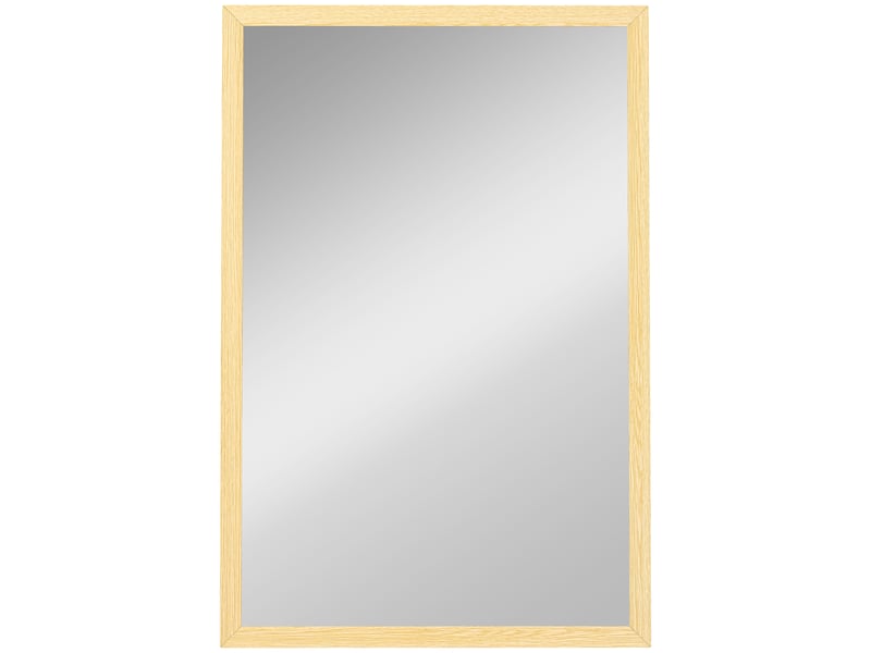  Miroir mural rectangulaire 60 x 40 cm, cadre en bois naturel, salon ou chambre, idéal pour la salle de bain  - Conforama B