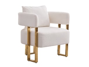 Fauteuil fixe <strong>MODENVIE</strong> <strong></strong> Velours blanc vendu A l'unité