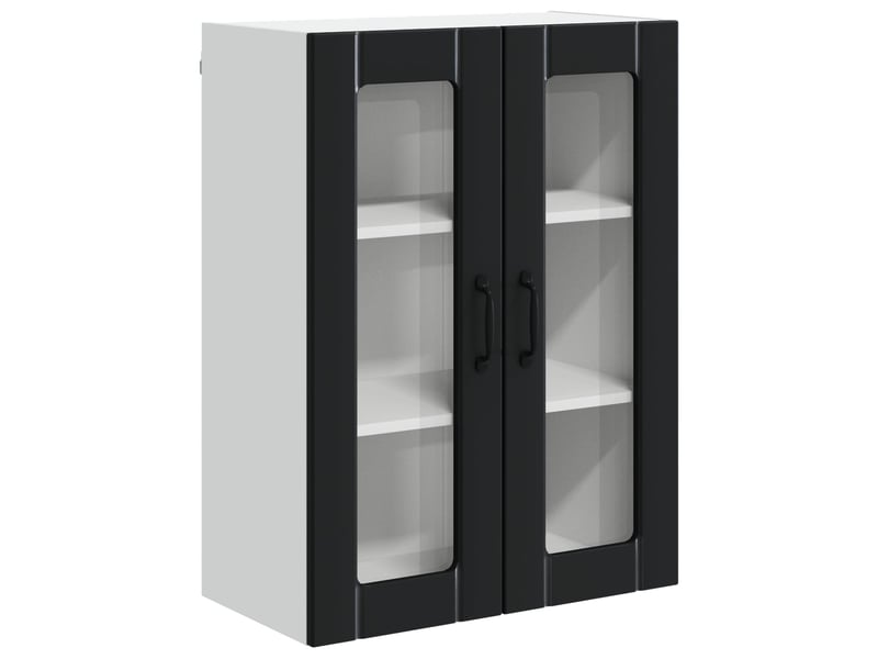  Meuble mural de cuisine, cabinet en verre mural noir 60x31x80cm shl9675  - Conforama A