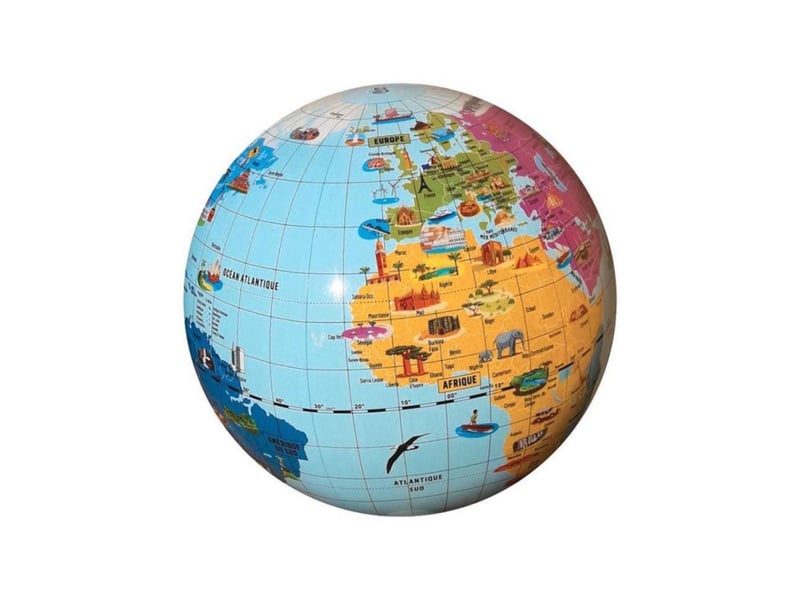  Ballon globe merveilles du monde - 42 cm caly TMMERV1 - Conforama C