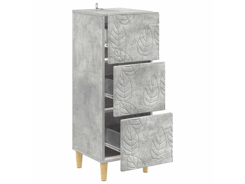  Armoire de rangement bureau, armoire à tiroirs gris béton 33 x 34,5 x 90 cm shl369  - Conforama D