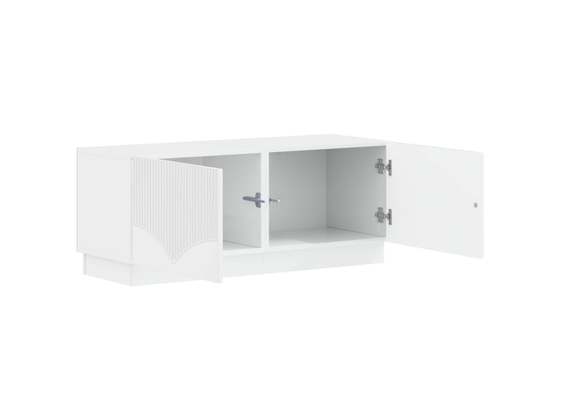  Meuble tv - banc tv - meuble de rangement blanc brillant bois d'ingénierie  - Conforama C