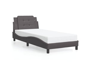 Lit simple 90x200 cm    coloris gris