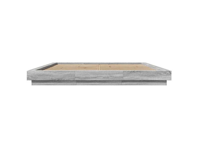  Lit double- lit adulte -  cadre de lit et lumières led sans matelas sonoma gris 180x200cm  - Conforama D