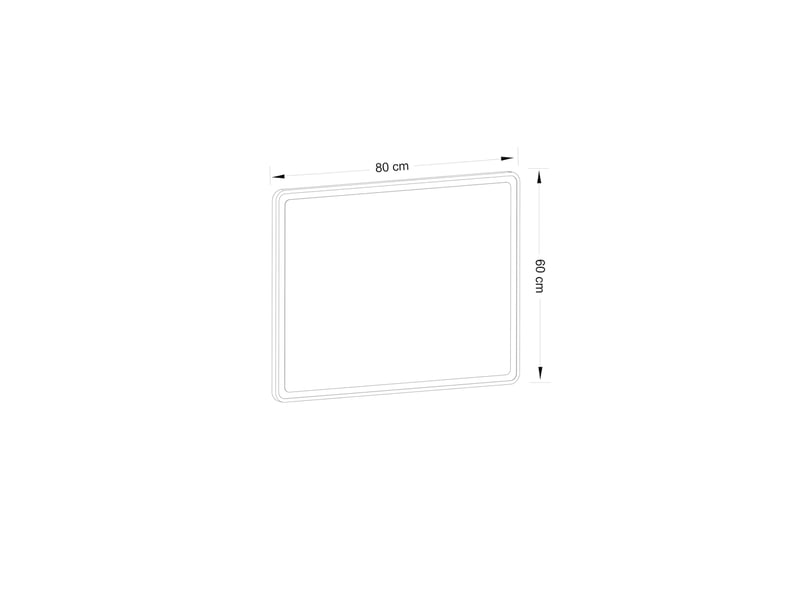  Miroir de salle de bain led 60x80 cm sans cadre, mural, 3 couleurs de lumière  - Conforama C