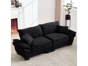 Canapé 2 places, canapé de salon – pour bureau, pour salon, noir, pour chambre